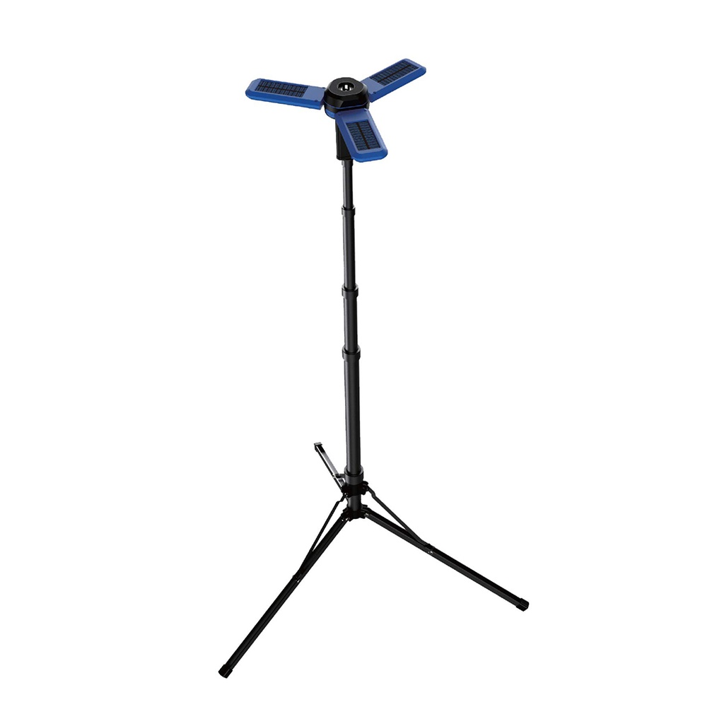 Powerology 2600mAh Camping Light With Tripod Stand Built-in Solar Panels-Blue - PWCSFTLDL