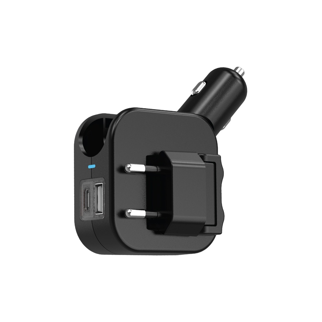 Green Lion Duo Power Car & Wall Charger - Black