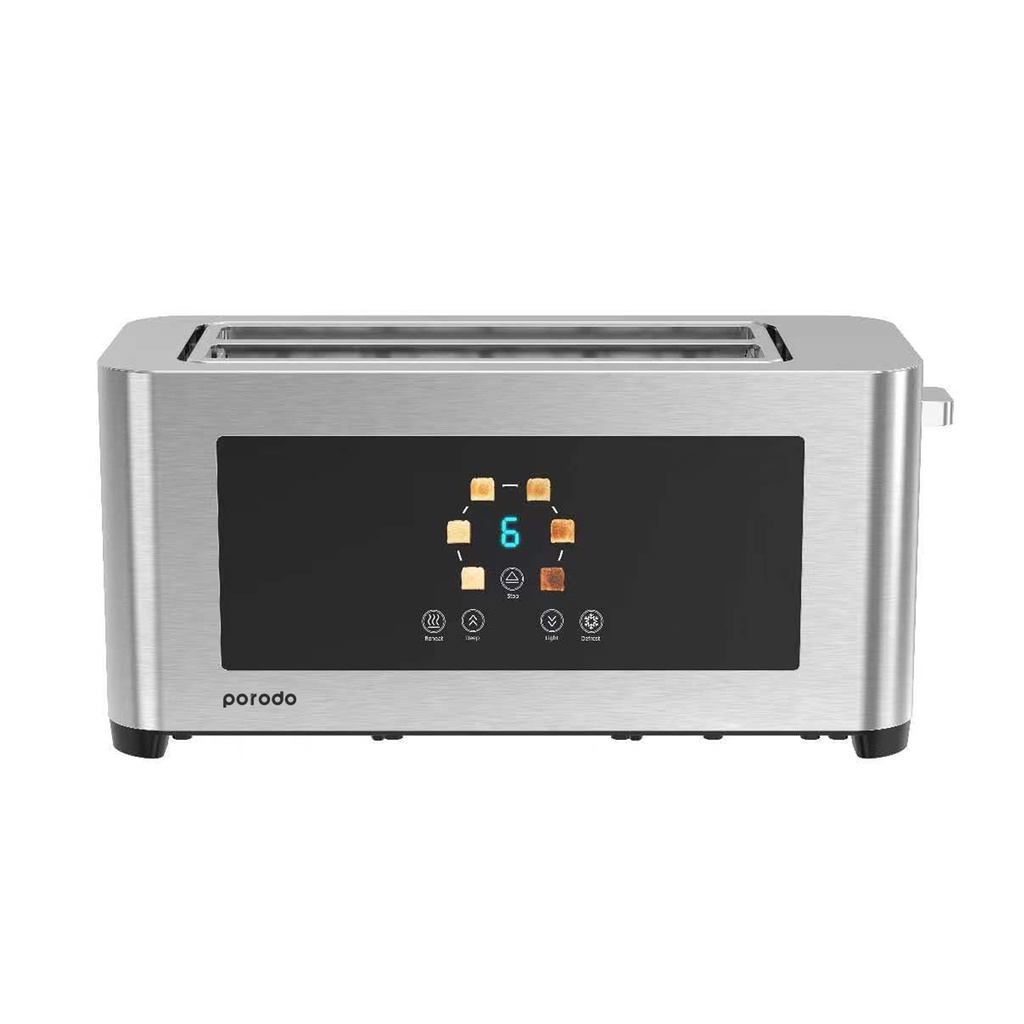 Porodo Lifestyle 4-Slice Digital Pop up Toaster 850W - Silver