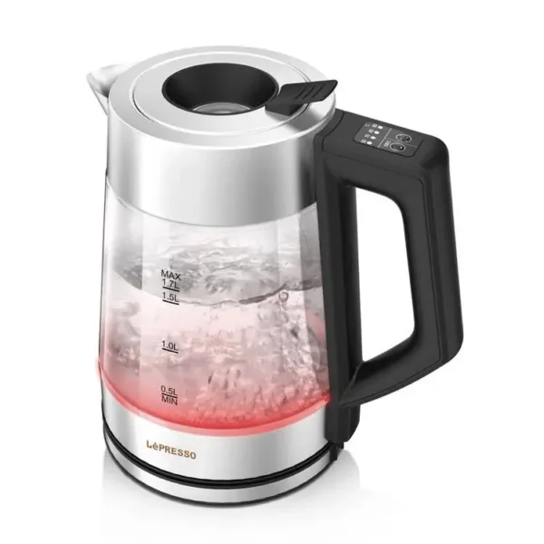 LePresso 1.7L Glass Kettle 2200W - Black