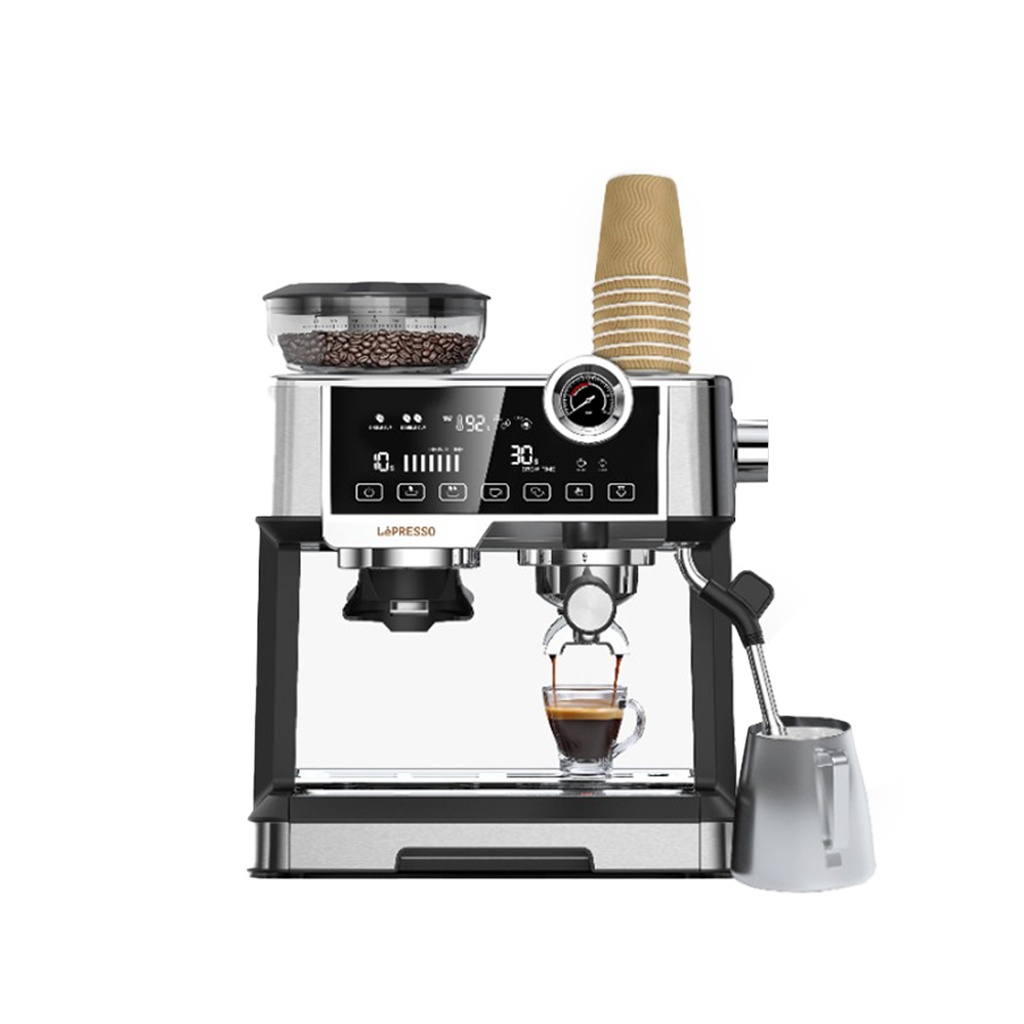 LePresso Coffee Machine with Coffee Grinder 19 bar ULKA pumb 2.5L - White