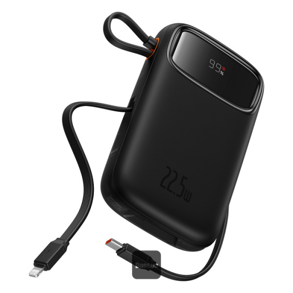 Baseus Qpow2 Dual-Cable Fast Charge Power Bank 20000mAh 22.5w Black (with cable Type-C 0.3m)