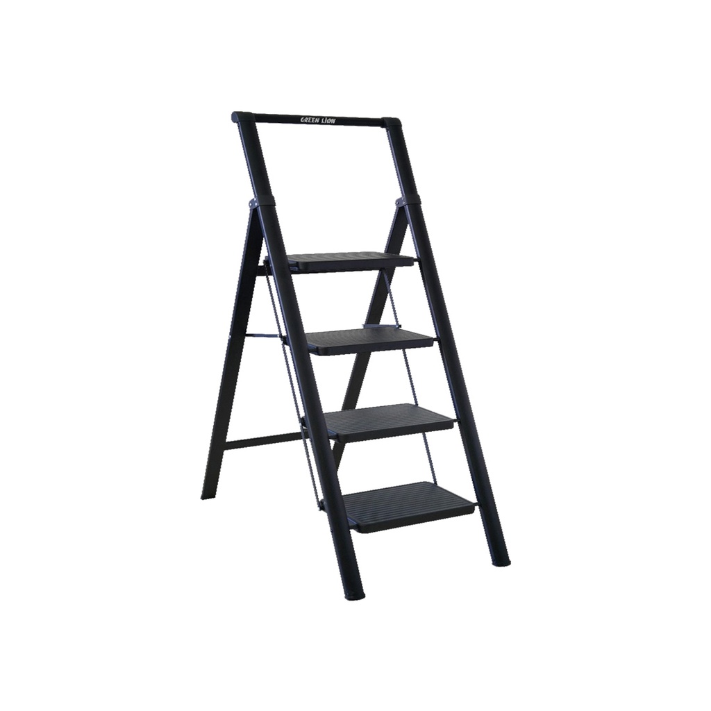 Green Lion Foldable Ladder 150 KG - Black