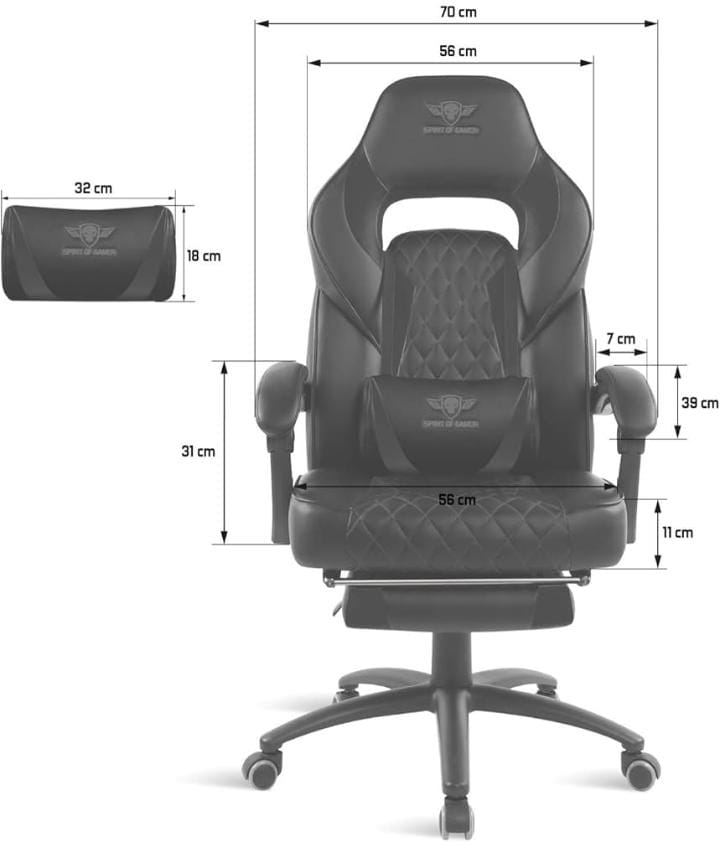 ENTELY GAMING CHAIR-(BLACK)