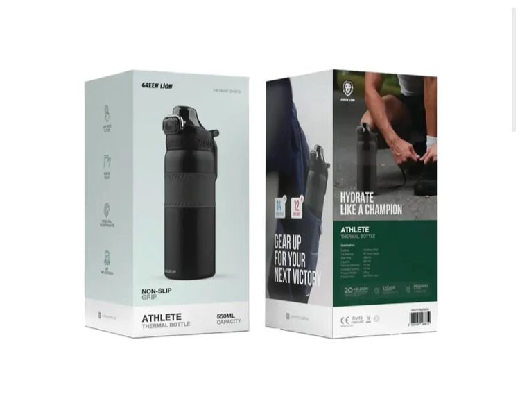 Green Lion Athlete Thermal Bottle - Black