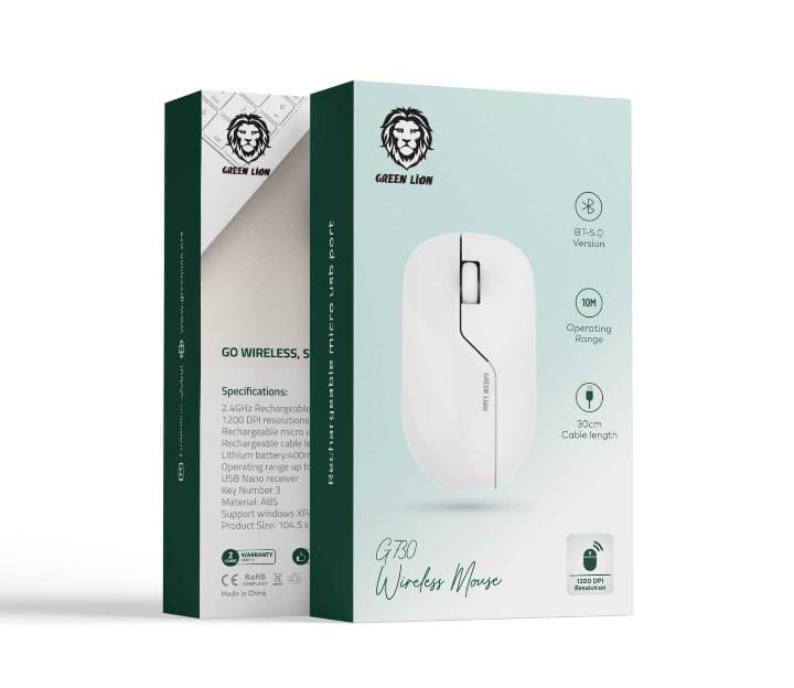 Green Lion G730 Wireless Mouse - White