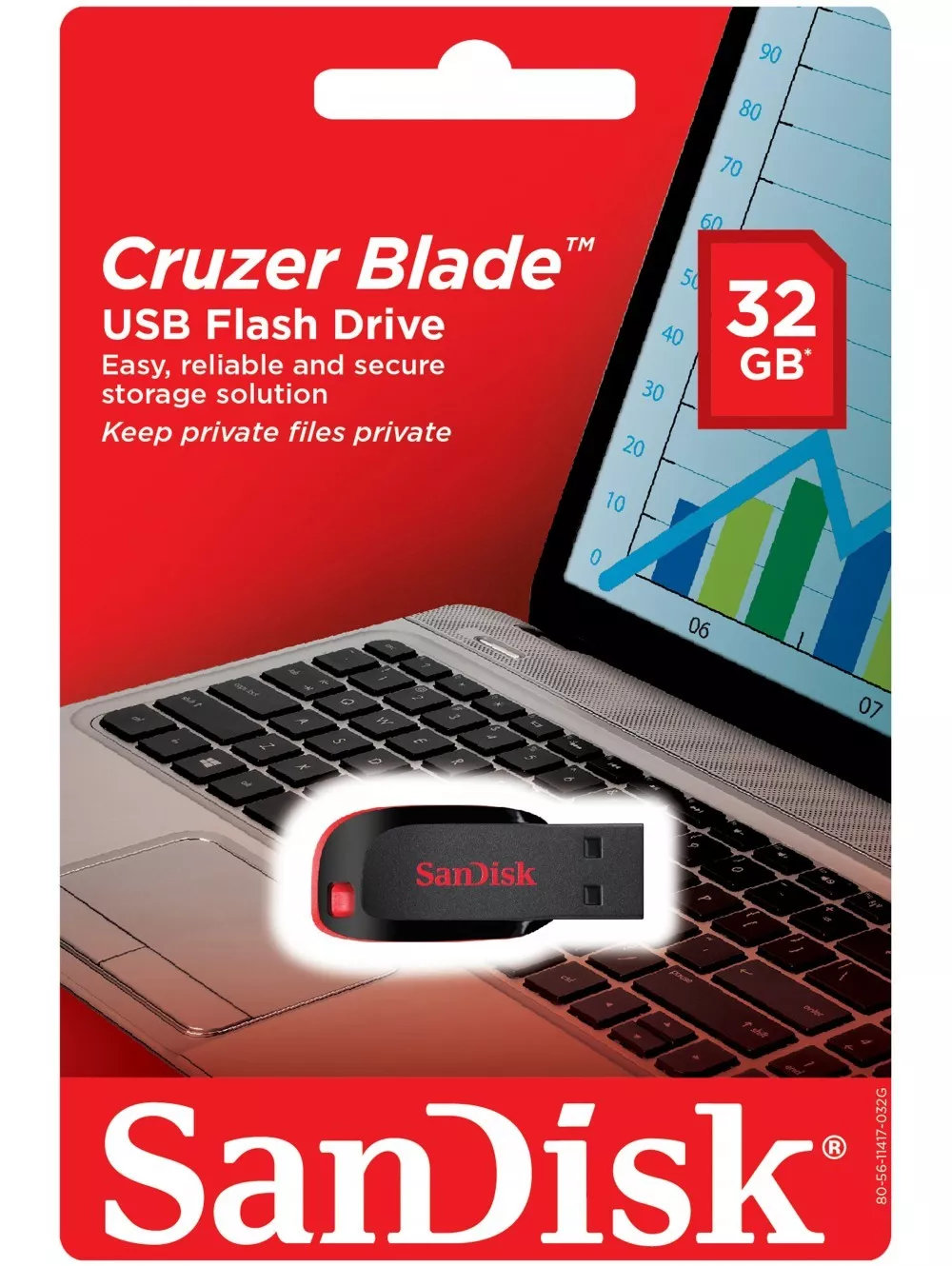 SANDISK FLASH DRIVE CRUZER BLADE (32GB)