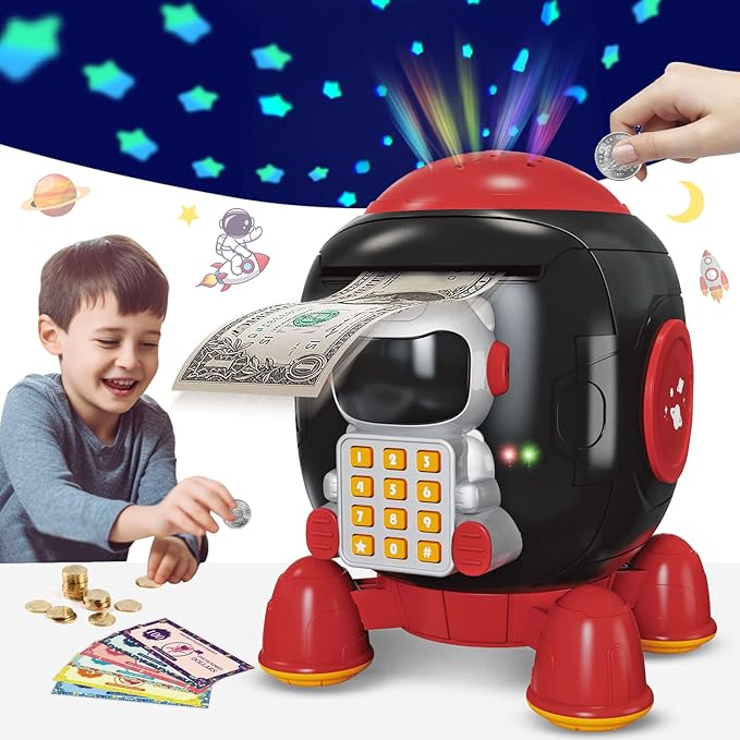 Mini ATM Toys Money Bank for Kids Cash Coin Saving Box