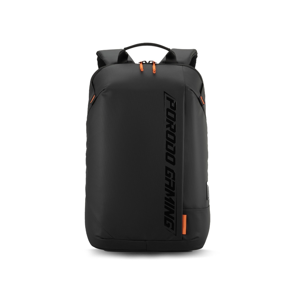 Porodo Gaming Water-Resistant PU Laptop Backpack With USB-C Port - Black