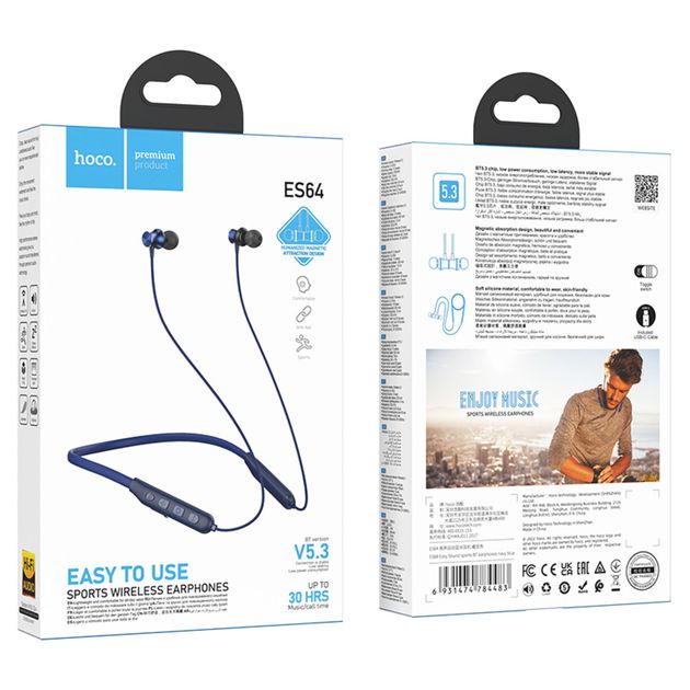 hoco ES64 Sport Wireless Earphones with up to 30 hours music/call time