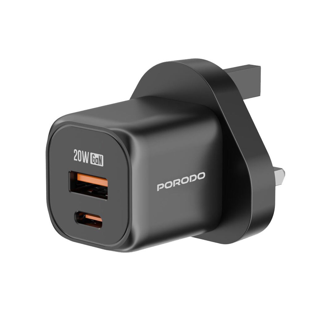 Porodo GaN Dual Port Wall Charger UK