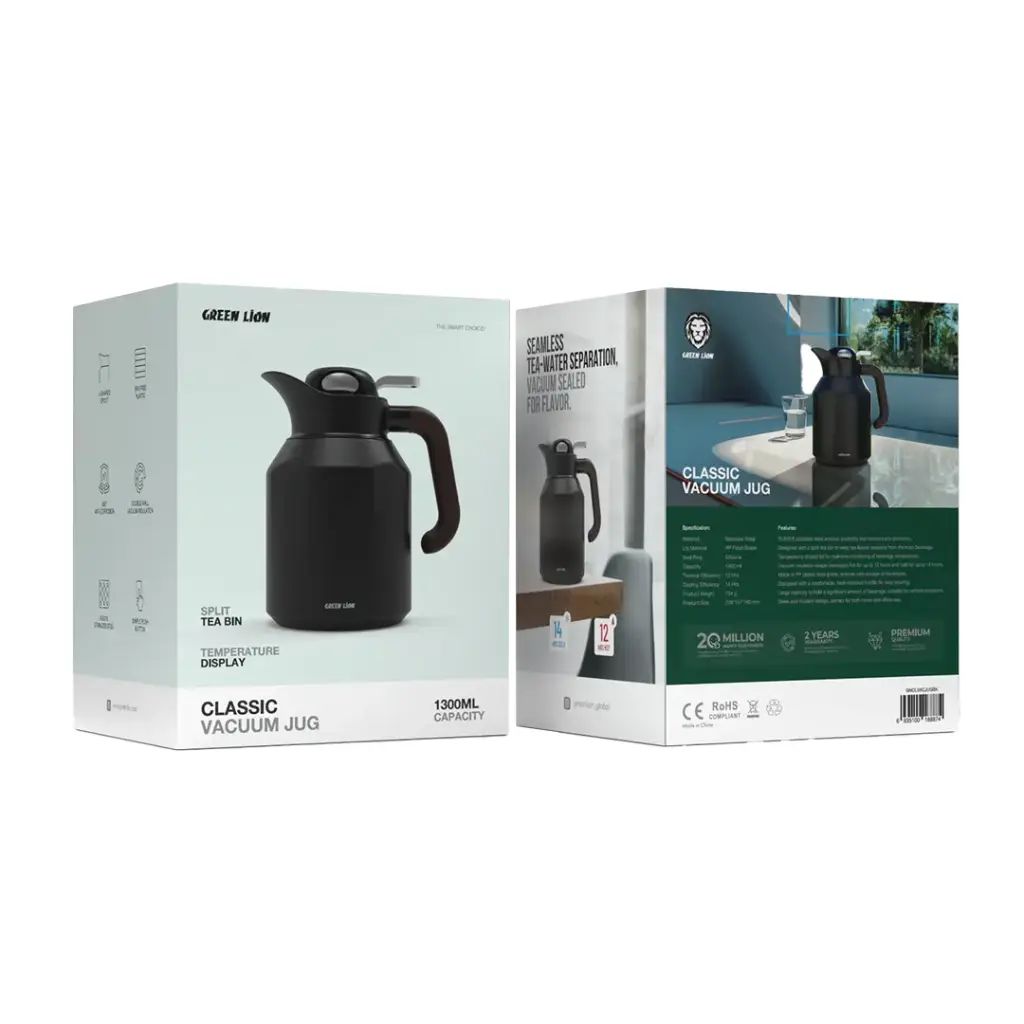 Green Lion Classic Vacuum Jug- Black