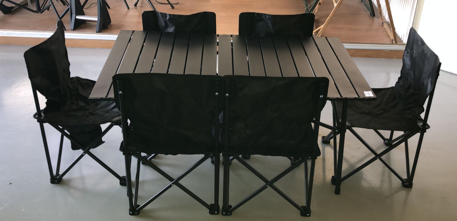 Chairs together with a table