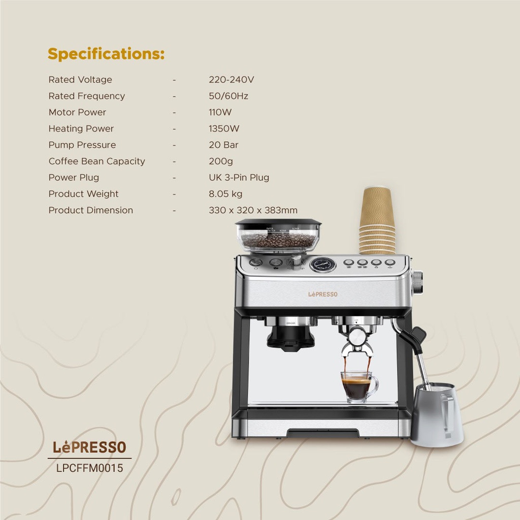 Lepresso 20bar espresso coffee