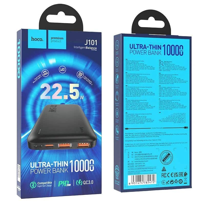 J101 2.5W 10000mah Powerbank Black