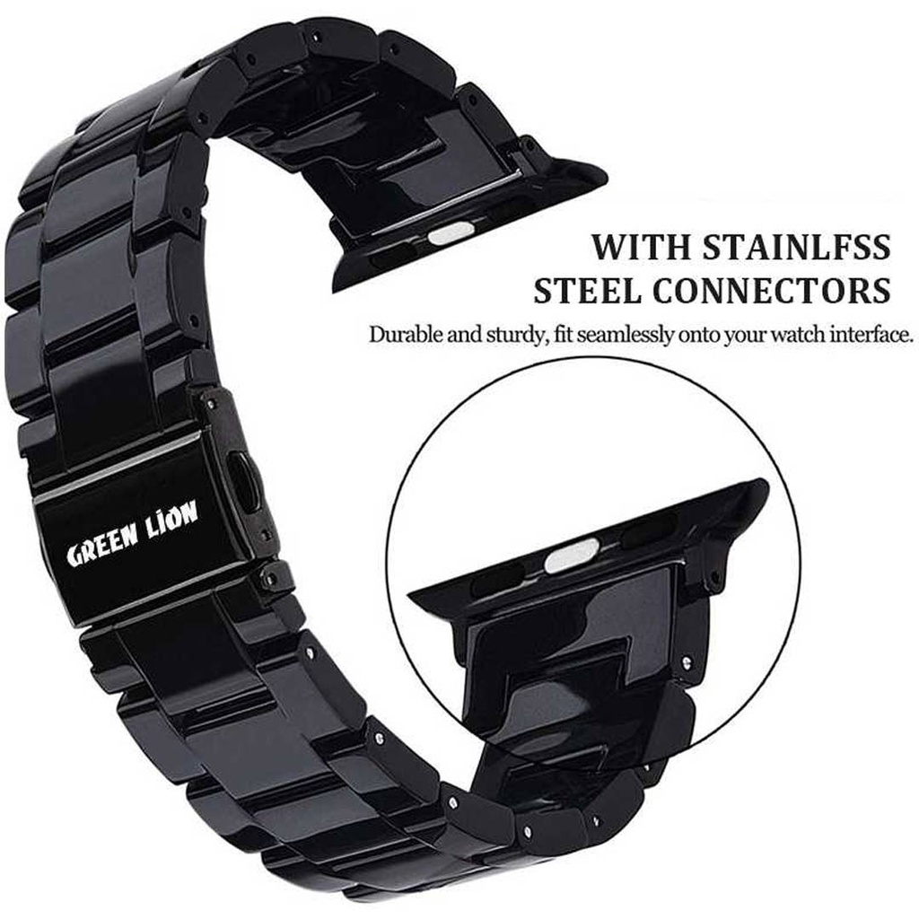 Green Lion Marble Watch Band 42/44/45/49MM - Black