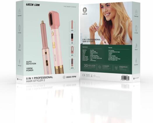 Green Lion 5 in 1 Professional Hair Styler 2 - Pink