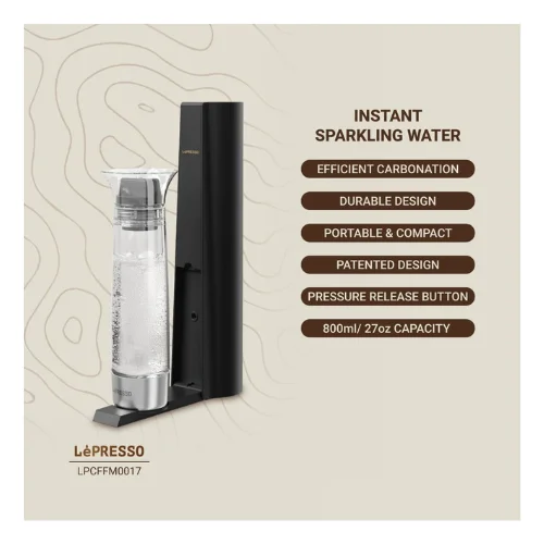 Lepresso Carbonator Instant Sparkling Water Black LPCFFM0017