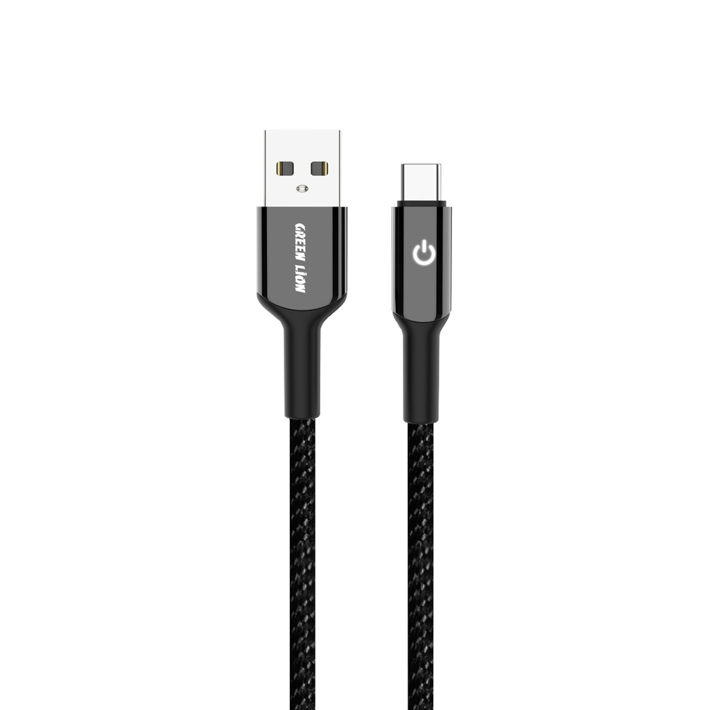 Green Lion USB-A to USB-C Braided Cable 18W 1M - Black