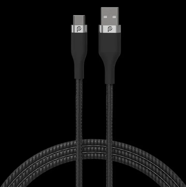Poweroplus Rapid pro braided cable USB-A TO TYPE-C - Black - PR- RPBD12AC-BK