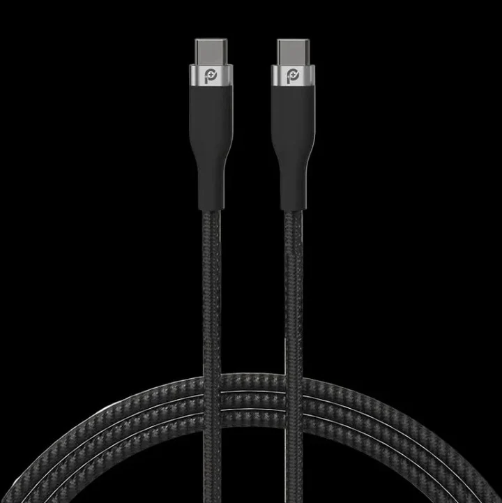 PoweroPlus Rapid pro braided cable USB-C TO USB-C - Black - PR- RPBD12CC-BK