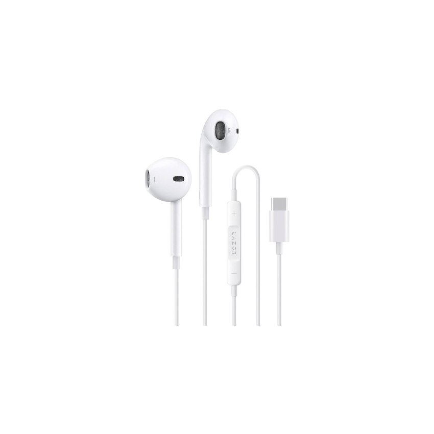 Powerology Type-C Connector Stereo Earphone(1.2m/4ft)-White - PSTREPWH