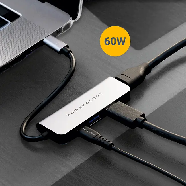 Powerology 4 In 1 USB-CHub With HDMI USB3.0 - Gray - P4CHBGY