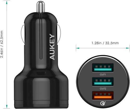 AUKEY 3-PORT CAR CHAGER