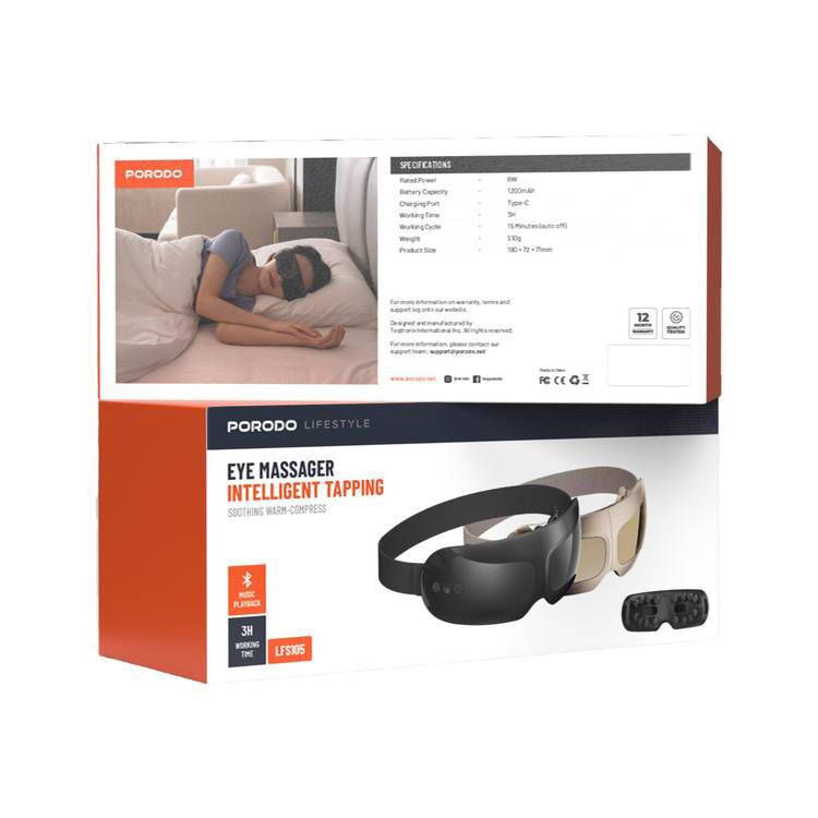 Porodo lifestyle eye massager black