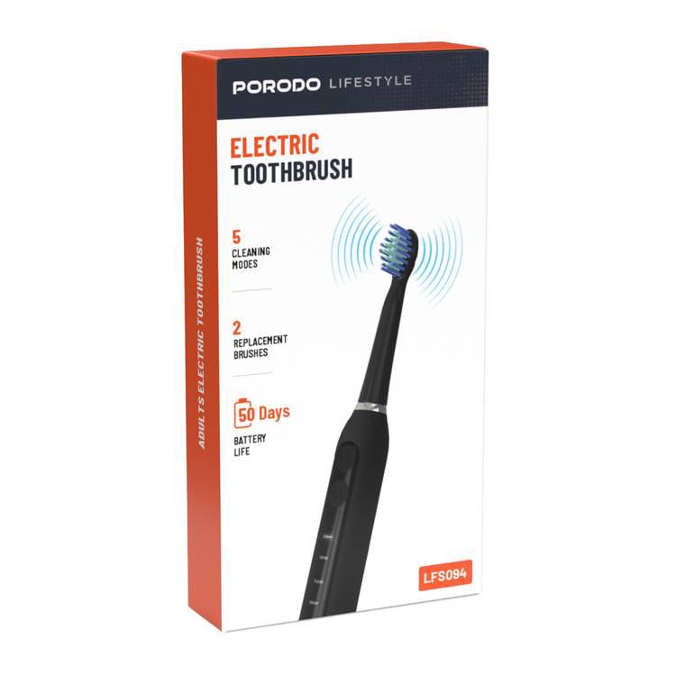 Porodo lifestyle LPX Waterproof Electric toothbrush four adults-black
