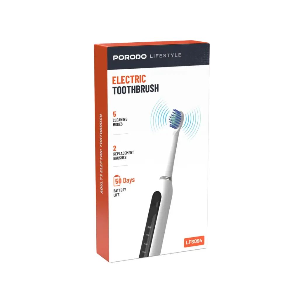 Porodo lifestyle IPX Waterproof Electric toothbrush for  adults- white