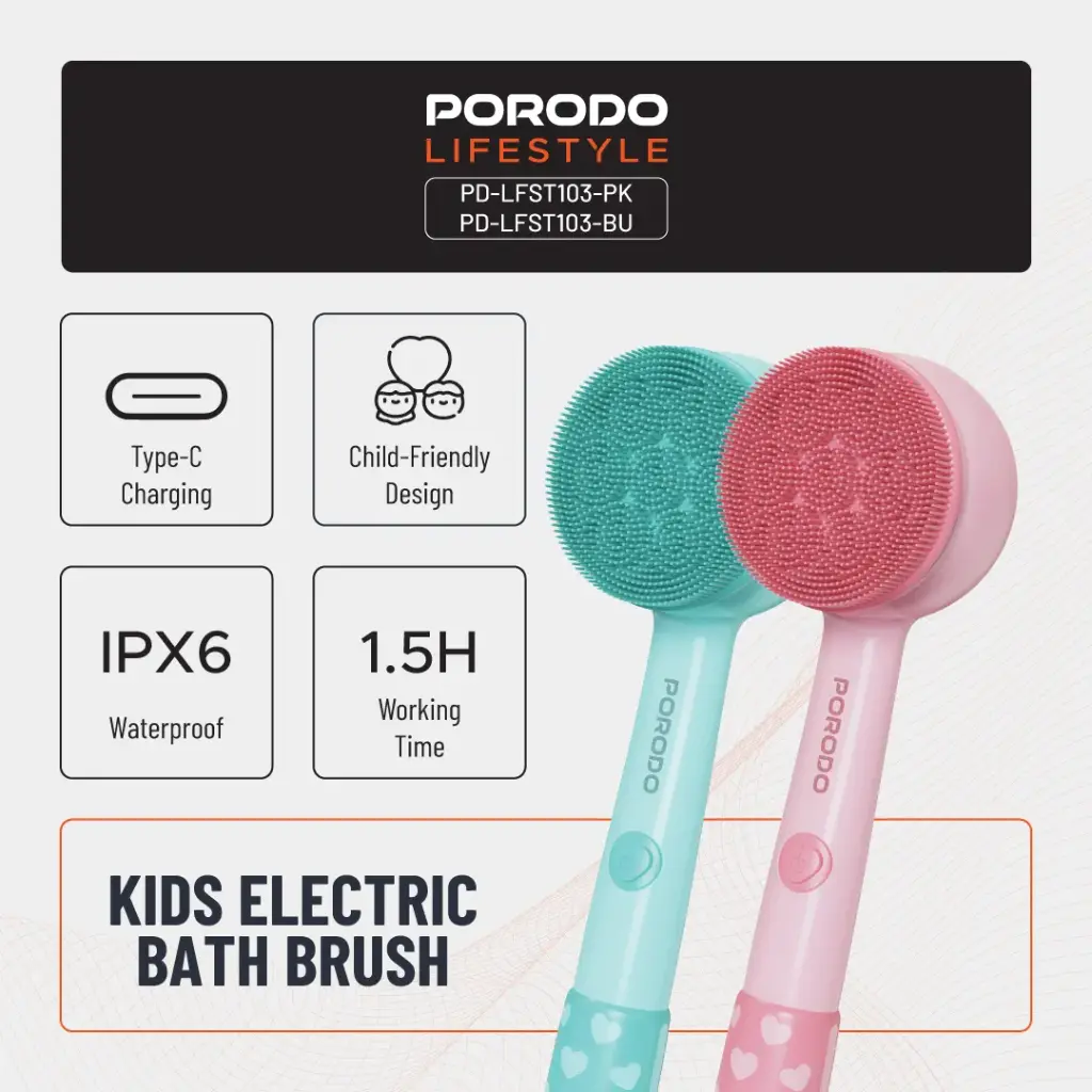 Porodo Lifestyle 3-in-1 Electric Body Brush - Blue
