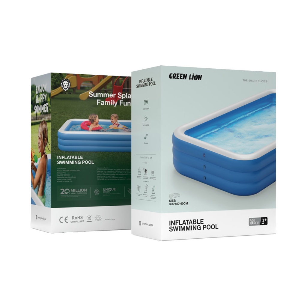 Green Lion Inflatable Swimming Pool Big - Blue