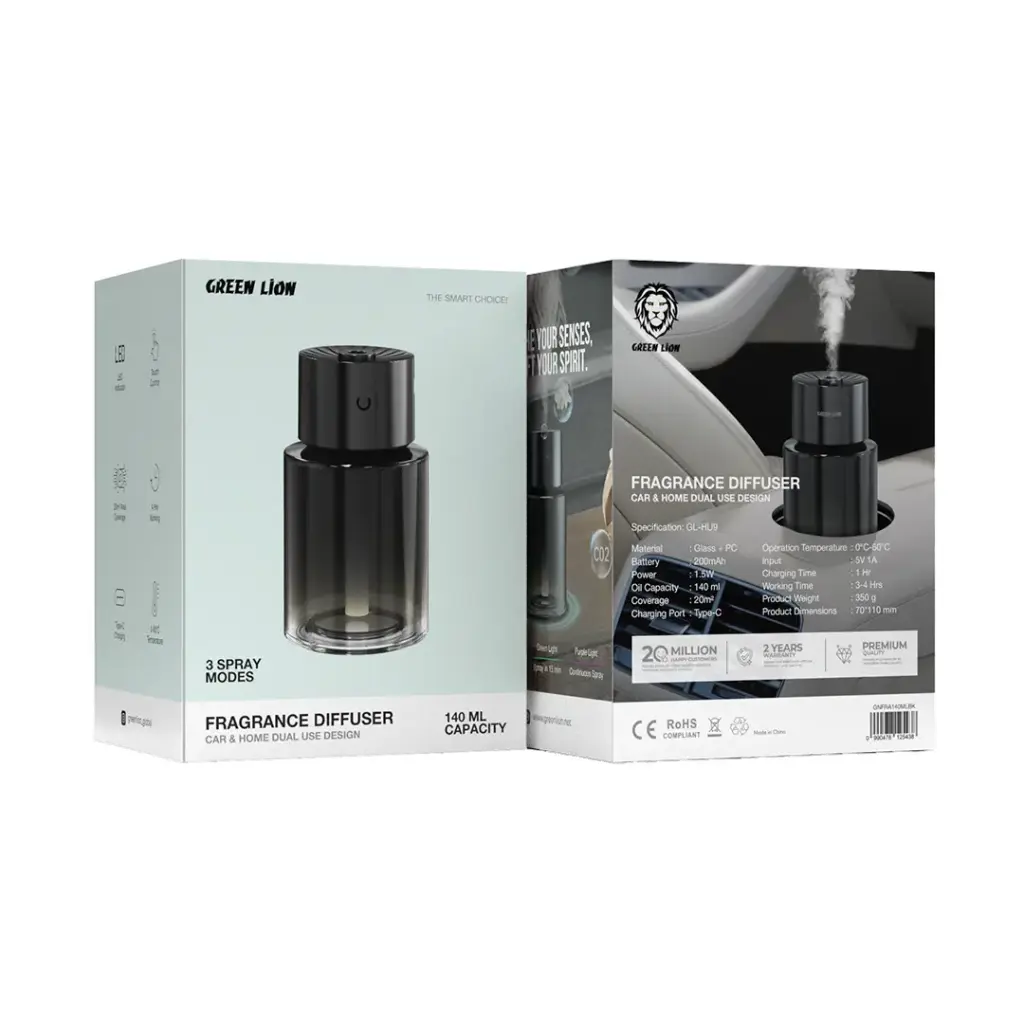 Green Lion Fragrance Diffuser 140ml - Black