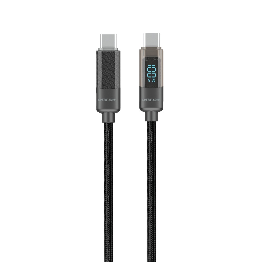 Green Lion Digital Display Cable USB-C to USB-C 100W 1M - Black