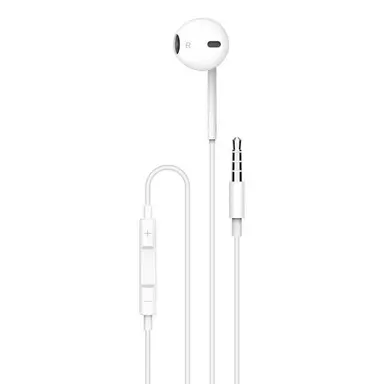 PoweroPlus Talkie Series Mono Single Earphone with 3.5mm White - PR- HFME35