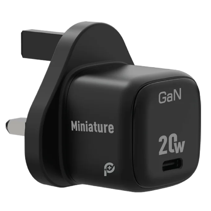 PoweroPlus Miniature 20W GaN Adapter-Black - PR-GN20UK-BK