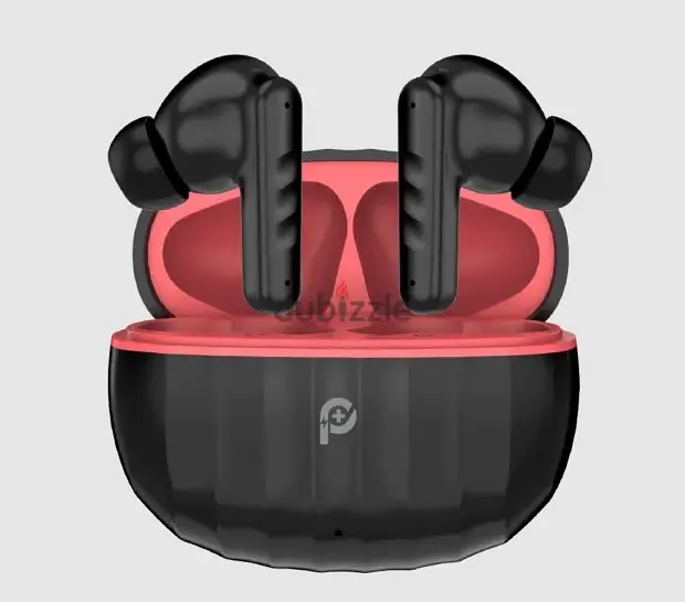 PowerO+ Stripes True Wireless Earbuds-Black - PR-STBT2456-BKRD