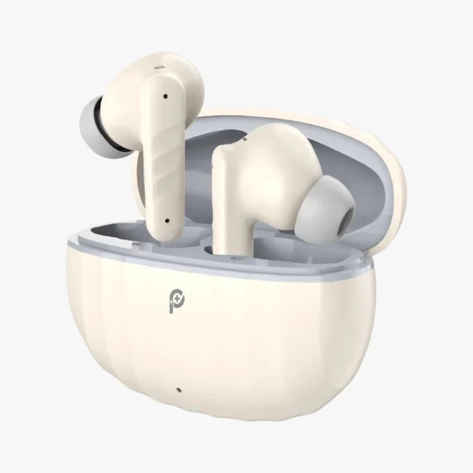 PowerO+ Stripes True Wireless Earbuds -Beige - PR-STBT2456-BGGY