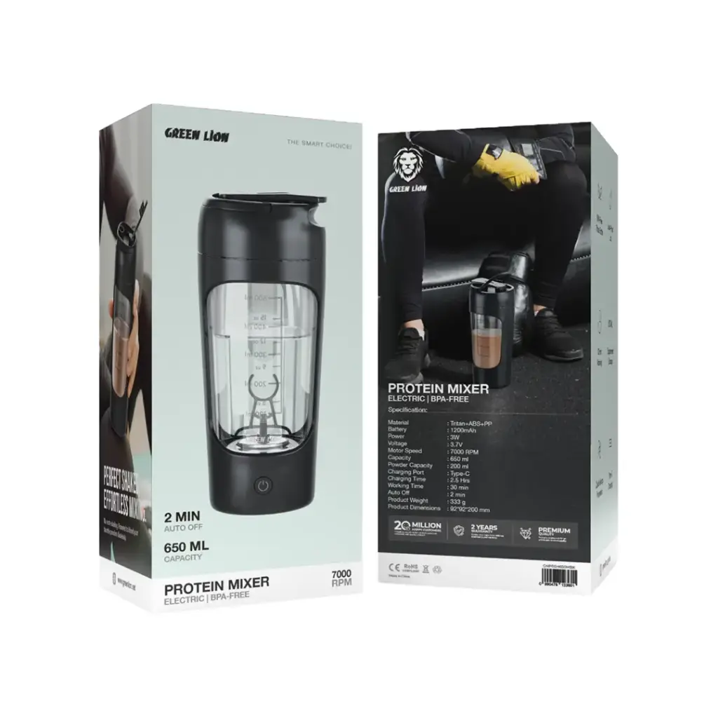 Green Lion Protein Mixer 650ML - Black