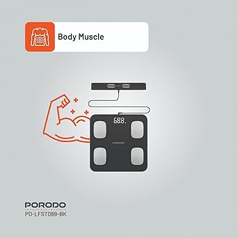 Porodo Lifestyle 8- Electrode Smart Body Analyzer Scale Composition with Digital Dis