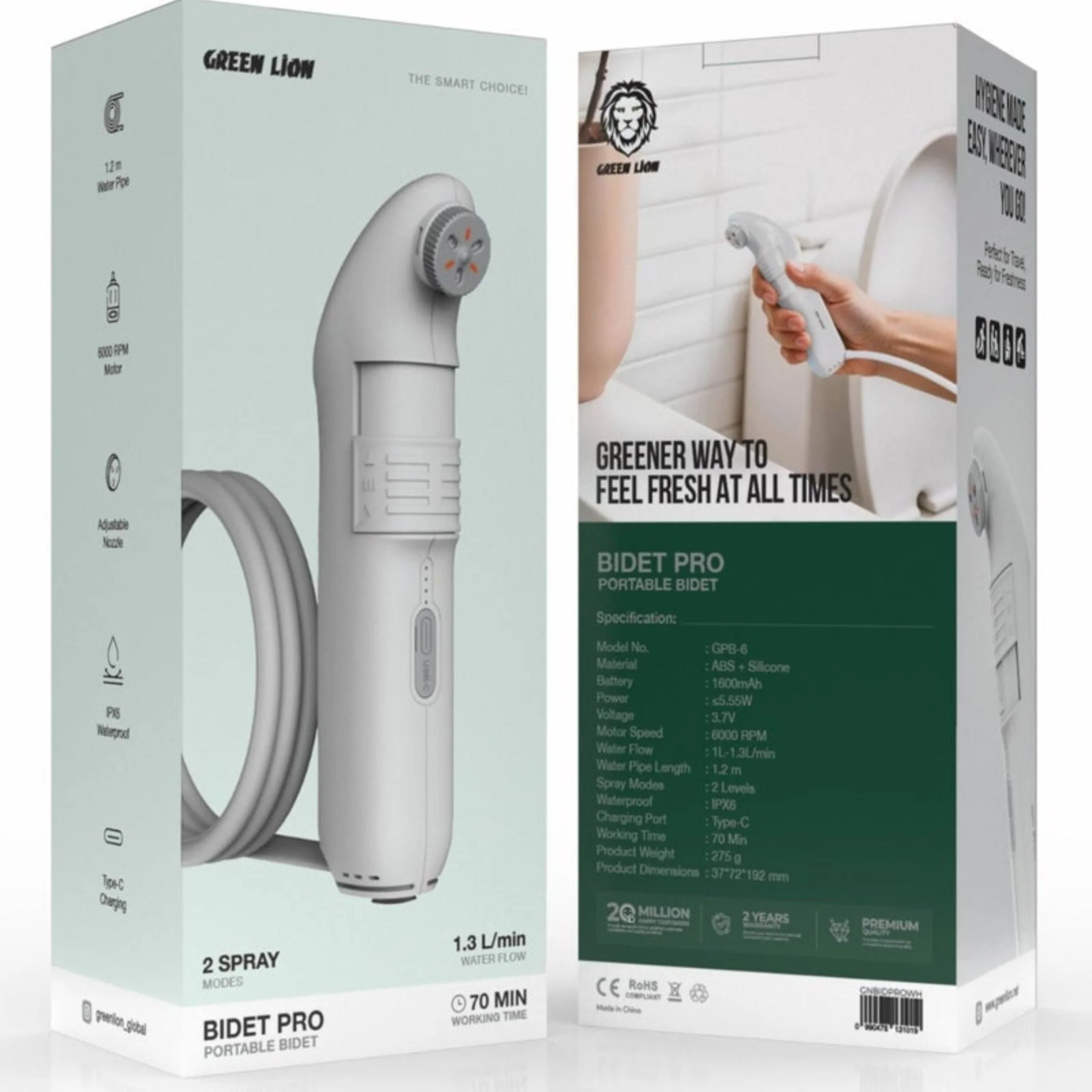 Green Lion Bidet Pro Portable Bidet 5.55W - White