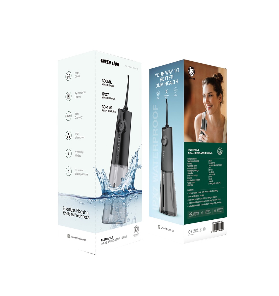 Green Lion Portable Oral irrigator 300 ml - BLACK