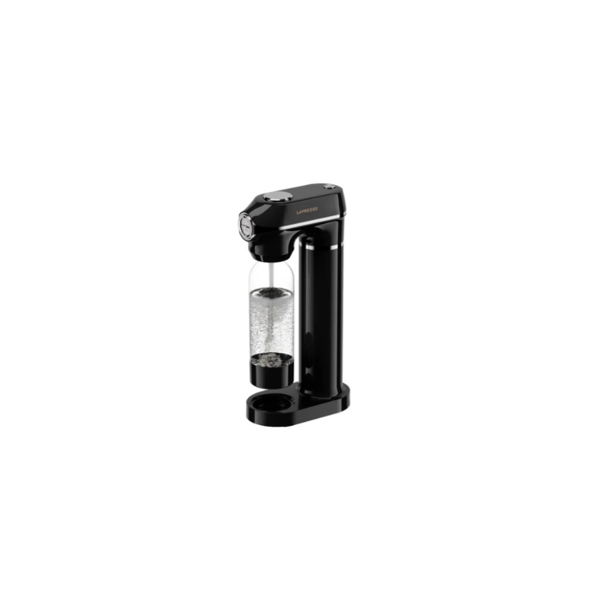 Lepresso Sparkling Water Maker 1L with Pressure Meter - Black