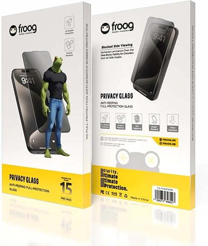 Froog Anti-peeping Full Protection Privacy Glass for Iphone 15 Pro