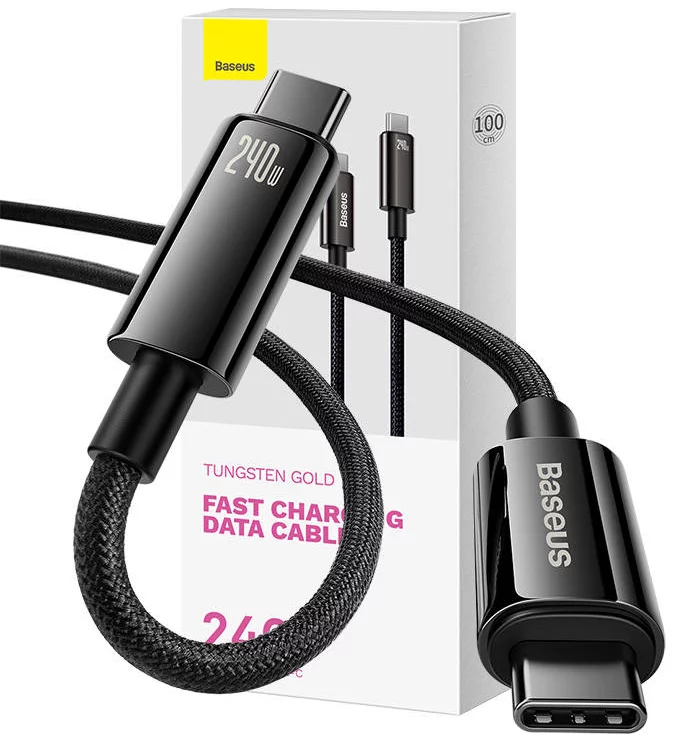 Baseus Tungsten Gold Fast Charging Data Cable C to C 240w 3m Black