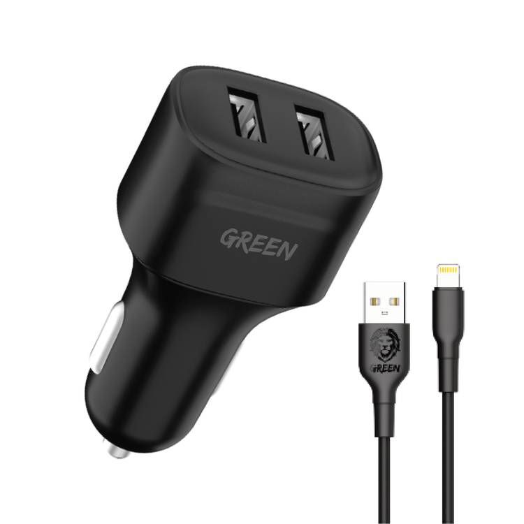 GREEN compact car charger dual port fast charger 12 W