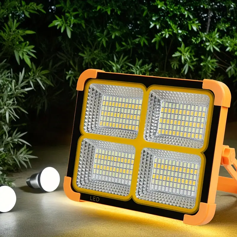 Portable Led Usb & Solar Charging Light, Long Battery Life, 5 Gear Adjustment Light With Magnetic Ho
