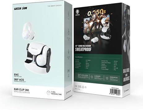 Green Lion Aurix Clip On Earbuds - Black