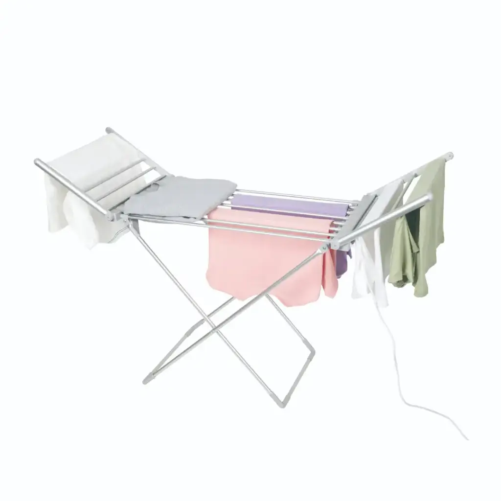 Porodo Lifestyle 230W Folded Heated Clothes Airer with 2M Cable BS Plug - Silver